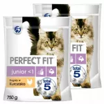 Sausas kačių pa&scaron;aras PERFECT FIT Junior su vi&scaron;tiena, 2 x 750 g