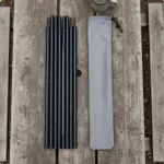 Palapinės atraminės geležinės stulpai, juodi, 16 mm, 2 m, 8 vnt., su mai&scaron;u