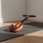 Treniruoklio pedalų tempiklis su storinta elastine juosta, oranžinis, 25 kg
