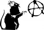 Automobilio lipdukas BANKSY anarchija, 12 x 17,7 cm, permatomas fonas