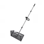 Smėlio sietas teleskopinis, plati metalinė semtuvo galva, anglies juoda