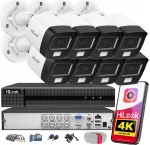 Stebėjimo kamera komplektas 8 vnt. TurboHD 8Mpx 4K HiLook by Hikvision App