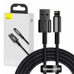 &bdquo;Baseus&ldquo; volframo auksinis kabelis i&scaron; USB į iP 24A 2m juodas