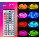 LED RGB JUOSTA 5M ĮVAIRIŲ SPALVŲ SU PULTU