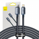 Baseus Crystal Shine kabelis USB-C prie Lightning 20W PD 2m juodas