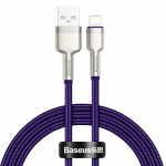 USB laidas skirtas Lightning Baseus Cafule 24A 1m violetinė