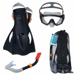 &bdquo;Bestway 25020&ldquo; nardymo rinkinys, plaukimo kaukė, plaukmenys, nardymo vamzdelis