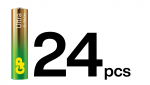 GP - Ultra Alkaline Battery, Size AAA, 24AU/LR03, 1.5V, 24-pack