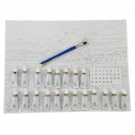 Tapyba skaičiais paveikslas su rėmeliu &bdquo;pasidaryk pats&ldquo; rinkinys teptukai dažų drobė 40x50