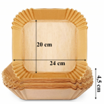 Oro gruzdintuvės popieriniai įdėklai Popieriniai įdėklai oro gruzdintuvei 20x20cm 100 vnt.