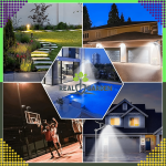 Sodo saulės žibintas su stulpu, galingas 300 W gatvės skydelis, 299 LED