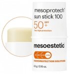 MESOESTETIC Mesoprotech Sun Stick 100, SPF 50+, jautrių kūno vietų apsaugai apsauginis kremas nuo saulės, 4.5 g