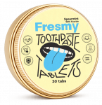 FRESMY natūralios mėtų (su fluoru) dantų pastos tabletės, 30 vnt.