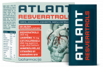 BIOFARMACIJA Atlant Resveratrols, &scaron;irdies, kraujagyslių būklei palaikyti milteliai, 28 vnt.