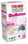 TRI-BIO OxiAction White tabletės dėmių valymui, 18 vnt.
