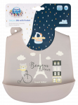 CANPOL  CANPOL BABIES silikoninis seilinukas su ki&scaron;ene BONJOUR PARIS, navy beige seilinukas, 1 vnt.