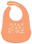 BABOO peachy keen, 4+ mėn, silikoninis, oranžinis seilinukas, 1 vnt.