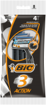 BIC 3 Action vienkartiniai skustuvai, 4 vnt.