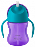 PHILIPS Avent 9 m+ (violetinė) puodeliai su &scaron;iaudeliu, 1 vnt.