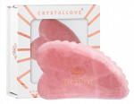 CRYSTALLOVE 3D Rose Quartz Gua Sha masažo plok&scaron;telė, 1 vnt.