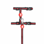 DASHI  STRIPES3 RED&BLACK, katėms pavadėlis, 1 vnt.