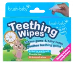 BRUSH BABY  su ramunėlėmis, dantenoms ir pirmiesiems dantukams valyti, 0+ servetėlės, 20 vnt.