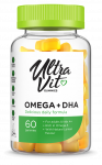 ULTRAVIT  Omega 3 + DHA kramtomosios tabletės, 60 vnt.