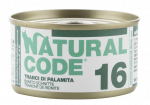 NATURAL CODE 16 pelamido žuvies konservai katėms, 85 g
