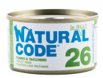 NATURAL CODE 26 tuno ir kalakutienos konservai katėms, 85 g