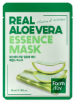 FARMSTAY Real Aloe Vera, drėkinanti ir raminanti lak&scaron;tinė veido kaukė, 1 vnt.