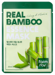FARMSTAY Real Bamboo, gaivinanti ir drėkinanti lak&scaron;tinė veido kaukė, 1 vnt.