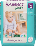 BAMBO NATURE Nature  XL-5 (12-18 kg) sauskelnės, 22 vnt.