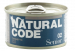 NATURAL CODE Senior 02 nuo 10 metų konservai katėms, 85 g