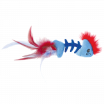 PETSTAGES Feather Fish Bone, mėlynas žaislas, 1 vnt.