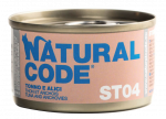 NATURAL CODE Steril 04 tuno ir ančiuvių konservai katėms, 85 g