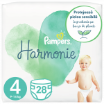 PAMPERS Harmonie 4 (9-14 kg) sauskelnės, 28 vnt.