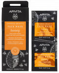 APIVITA Express Beauty, intensyviai maitinanti su medumi veido kaukė, 2 vnt.
