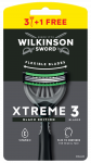WILKINSON SWORD Xtreme 3 Black Men's vienkartiniai skustuvai, 4 vnt.