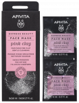 APIVITA Express Beauty,  jautriai ir sausai odai su rožiniu moliu veido kaukė, 2 vnt.