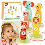 TOOKY TOY medinis įgūdžių žaidimas Mėtyk į taikinius - Gyvūnėlius, 15 vnt.