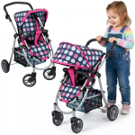 WOOPIE ROYAL lėlių vežimėlis su reguliuojama sėdyne ir 4 ratukais