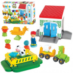 MOCHTOYS Pin Bricks Kaladėlės &bdquo;Ferma&ldquo; 100 elementų + 3 figūrėlės