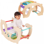 WOOPIE GREEN Medinės Vaivoryk&scaron;tės Sūpynės ir Tiltas 2in1 Montessori FSC