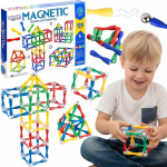 WOOPIE Magnetinių kaladėlių rinkinis 3D 128vnt. XXL