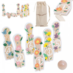 CLASSIC WORLD Mediniai boulingo kėgliai 6vnt + Kamuolys