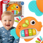 WOOPIE BABY Interaktyvus pianino žuvies organas su muzikiniais garsais ir &scaron;viesa 18 mėn.+