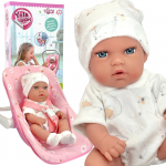 WOOPIE ROYAL Kūdikio lėlės rinkinys 30,5 cm + Rožinė ne&scaron;ioklė