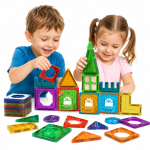 WOOPIE Magnetiniai konstruktoriaus blokeliai 3D edukacinis rinkinys Pilis 30 vnt.