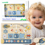 TOOKY TOY medinė Montessori edukacinė lenta Astronauto erdvėlaivis
