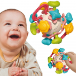 WOOPIE BABY Mink&scaron;tas bar&scaron;kutis 4in1 Kramtukas, sensorinis žaislas kūdikiams nuo 0mėn.